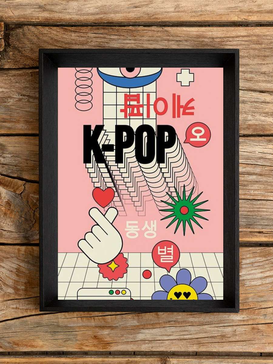 K-POP Müzik Poster Tablo Siyah Çerçeveli Yüksek Kalite Müzik Duvar Tablo