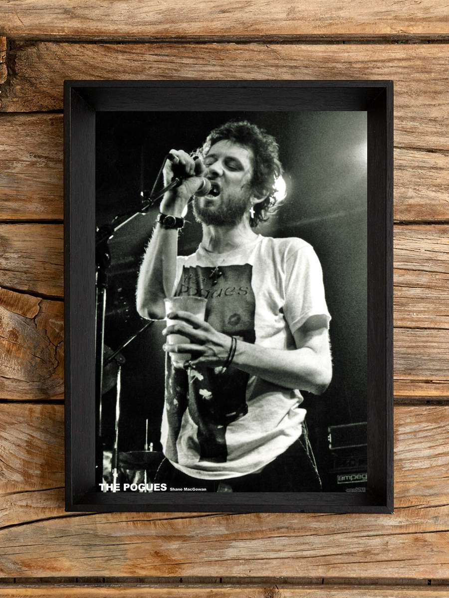 The Pogues - Shane McGowan Live Müzik Poster Tablo Siyah Çerçeveli Yüksek Kalite Müzik Duvar Tablo