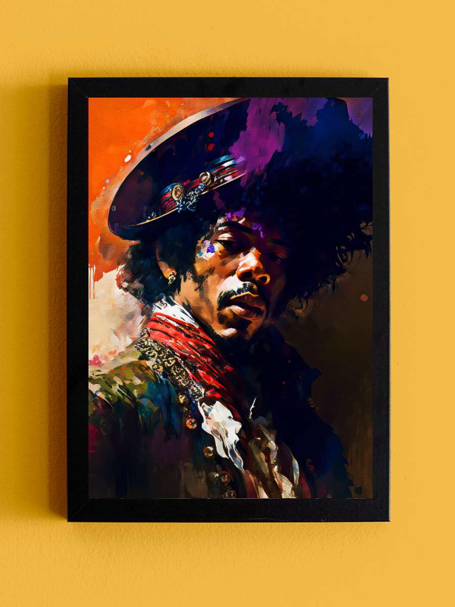 Paint Jimi Müzik Poster Tablo Siyah Çerçeveli Yüksek Kalite Müzik Duvar Tablo