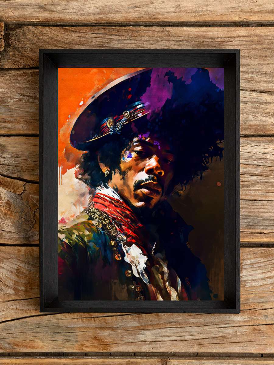 Paint Jimi Müzik Poster Tablo Siyah Çerçeveli Yüksek Kalite Müzik Duvar Tablo