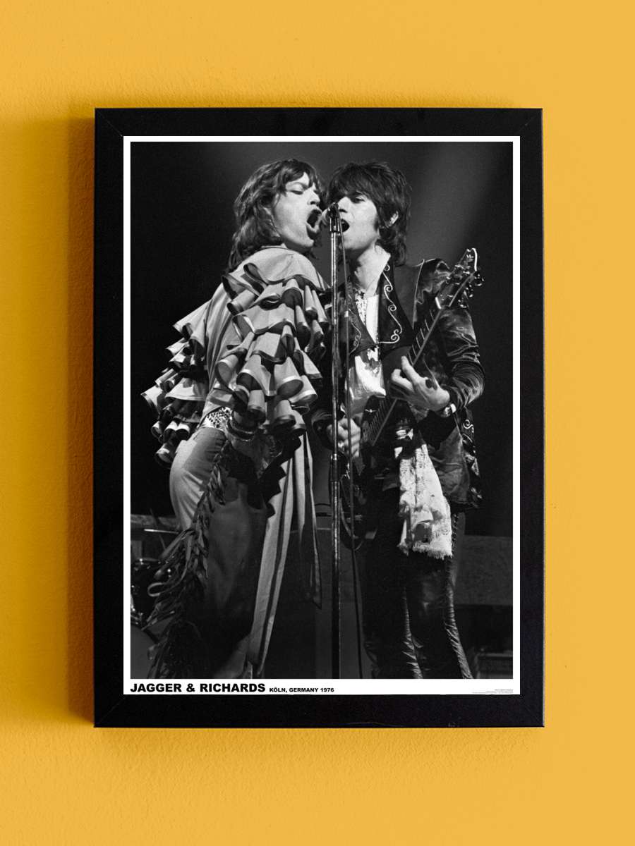 Rolling Stones - Mick Jagger & Keith Richards,… Müzik Poster Tablo Siyah Çerçeveli Yüksek Kalite Müzik Duvar Tablo