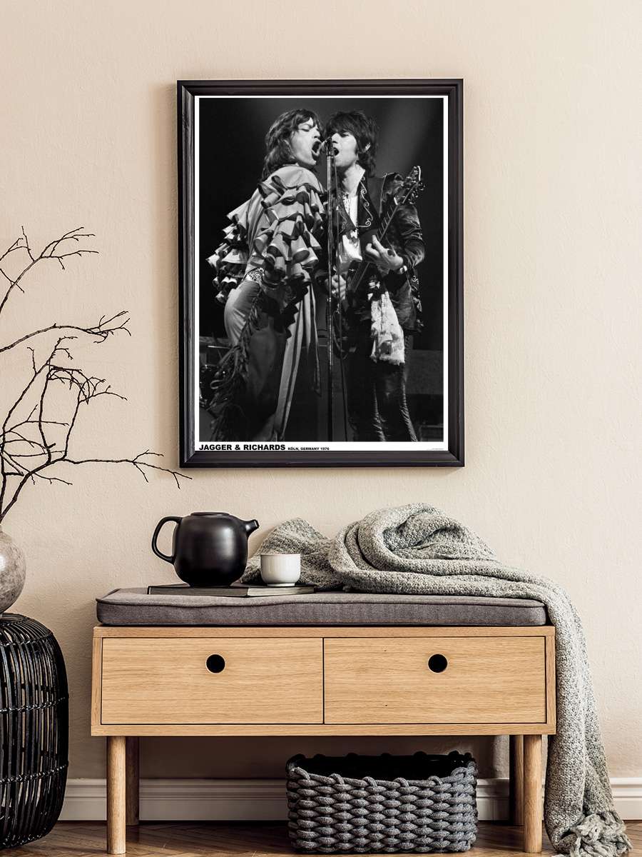 Rolling Stones - Mick Jagger & Keith Richards,… Müzik Poster Tablo Siyah Çerçeveli Yüksek Kalite Müzik Duvar Tablo