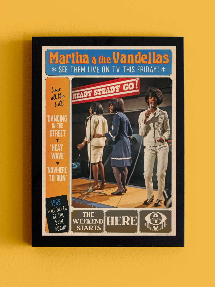 Martha and the Vandellas Müzik Poster Tablo Siyah Çerçeveli Yüksek Kalite Müzik Duvar Tablo