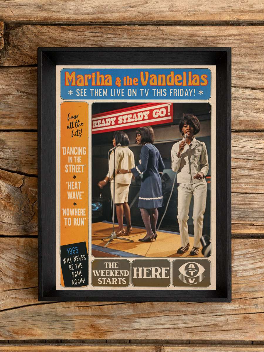 Martha and the Vandellas Müzik Poster Tablo Siyah Çerçeveli Yüksek Kalite Müzik Duvar Tablo