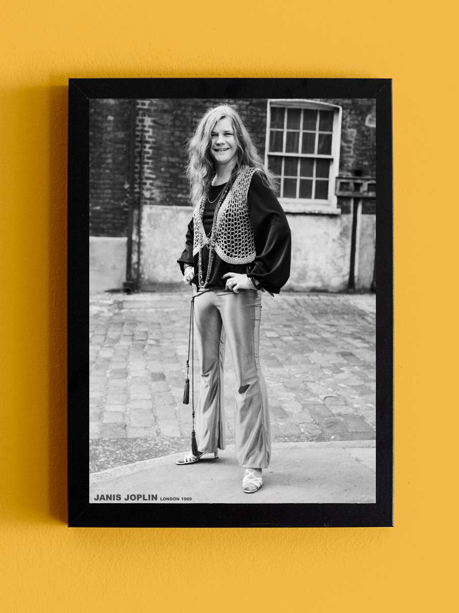 Janis Joplin - Stand London Müzik Poster Tablo Siyah Çerçeveli Yüksek Kalite Müzik Duvar Tablo