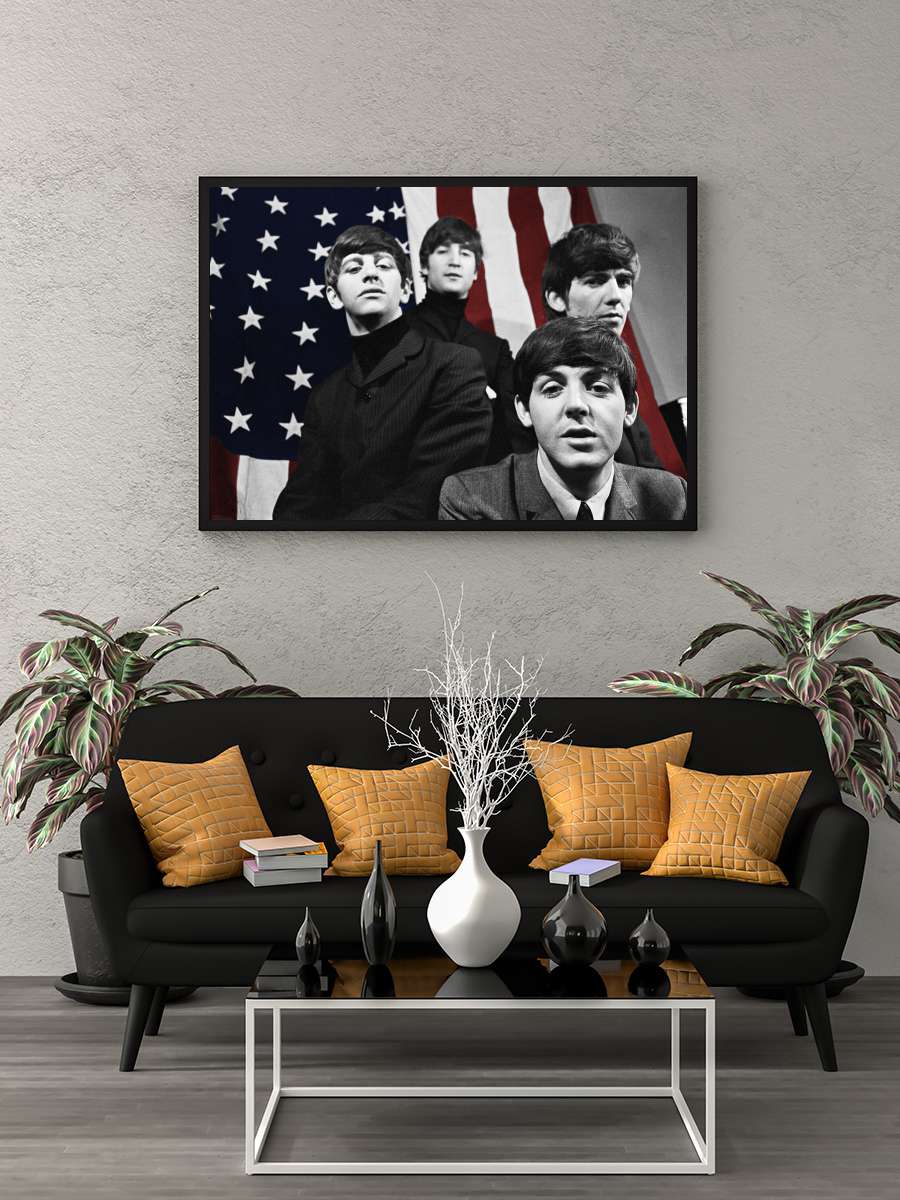 The Beatles Müzik Poster Tablo Siyah Çerçeveli Yüksek Kalite Müzik Duvar Tablo