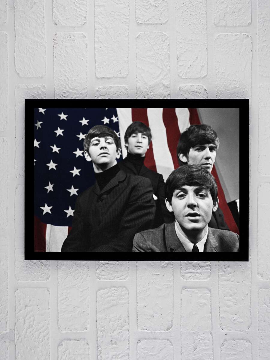 The Beatles Müzik Poster Tablo Siyah Çerçeveli Yüksek Kalite Müzik Duvar Tablo