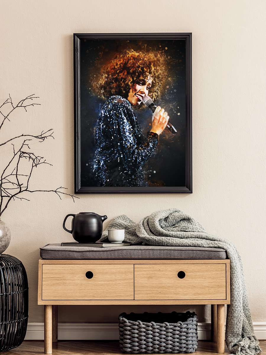 Whitney Music Müzik Poster Tablo Siyah Çerçeveli Yüksek Kalite Müzik Duvar Tablo