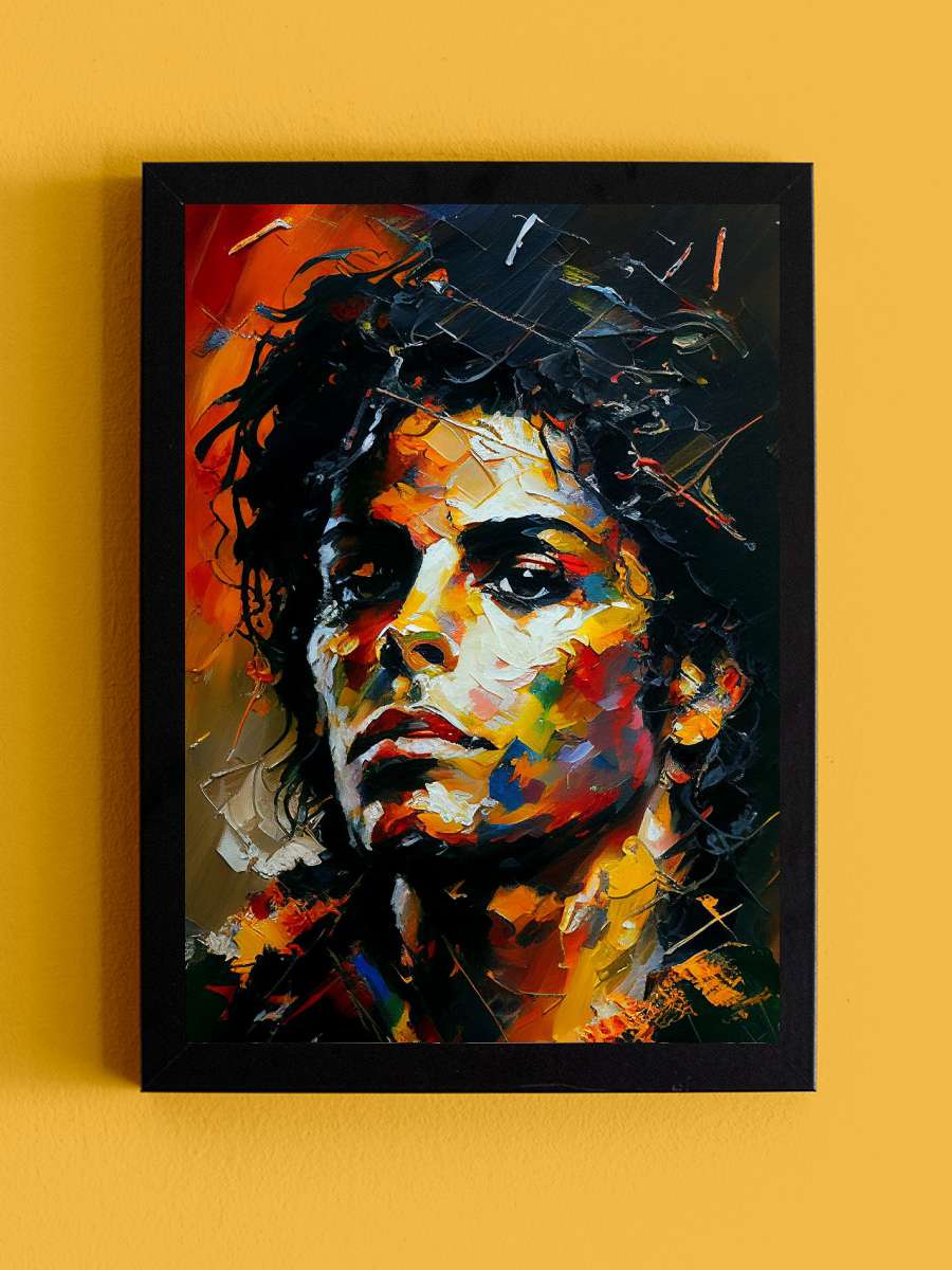 Michael Pop art style Müzik Poster Tablo Siyah Çerçeveli Yüksek Kalite Müzik Duvar Tablo