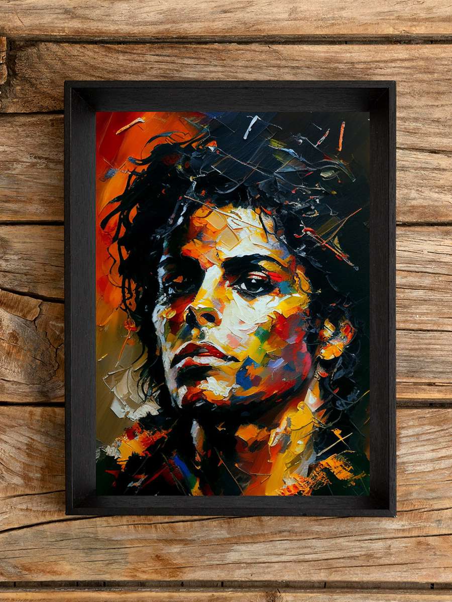 Michael Pop art style Müzik Poster Tablo Siyah Çerçeveli Yüksek Kalite Müzik Duvar Tablo