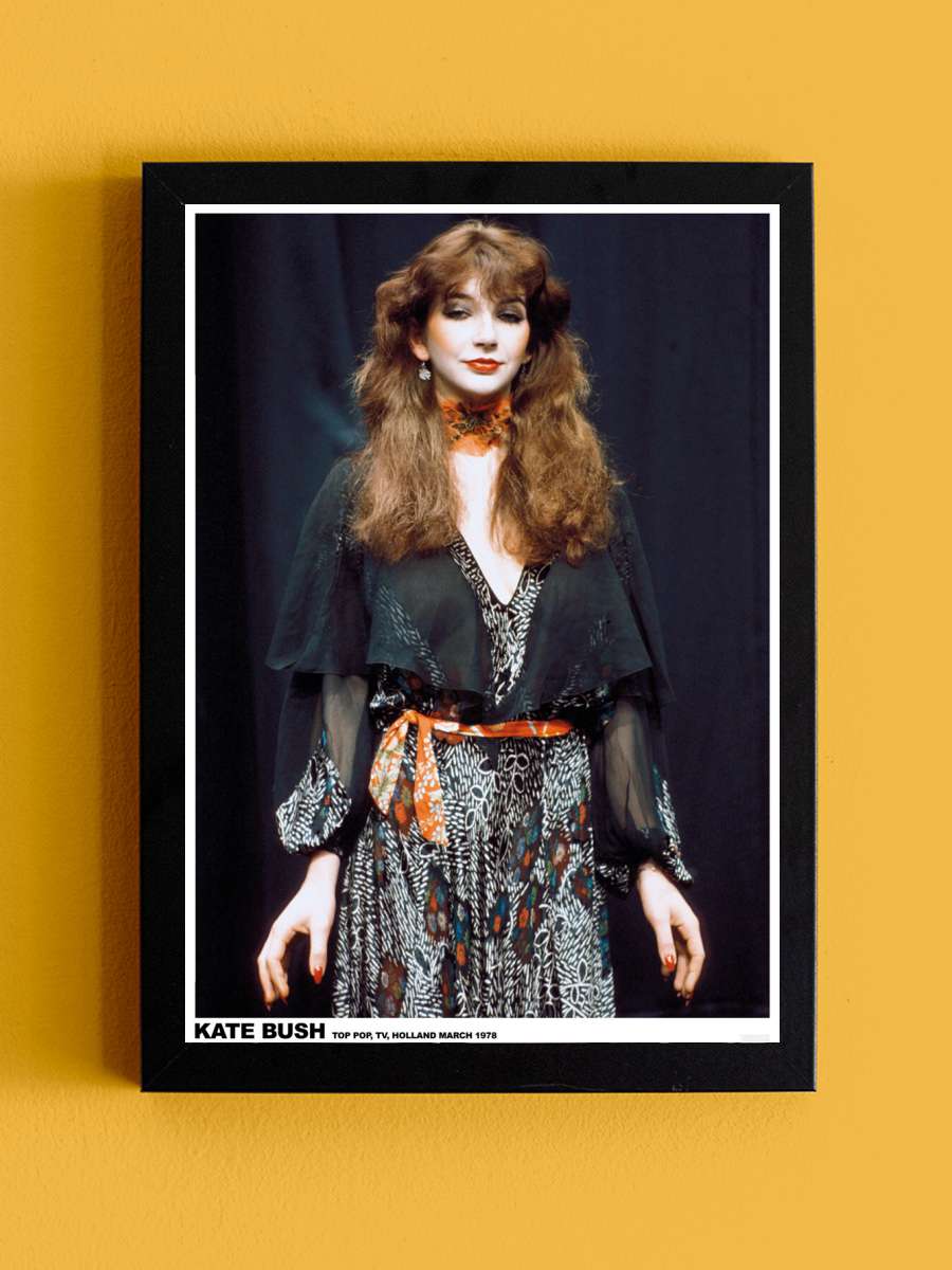 Kate Bush - Top Pop 1978 Müzik Poster Tablo Siyah Çerçeveli Yüksek Kalite Müzik Duvar Tablo