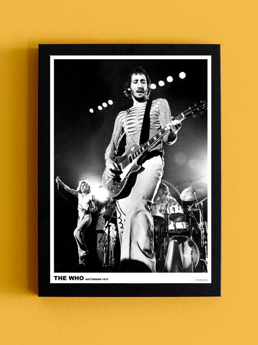 The Who - Pete Townsend Rotterdam 1975 Müzik Poster Tablo Siyah Çerçeveli Yüksek Kalite Müzik Duvar Tablo