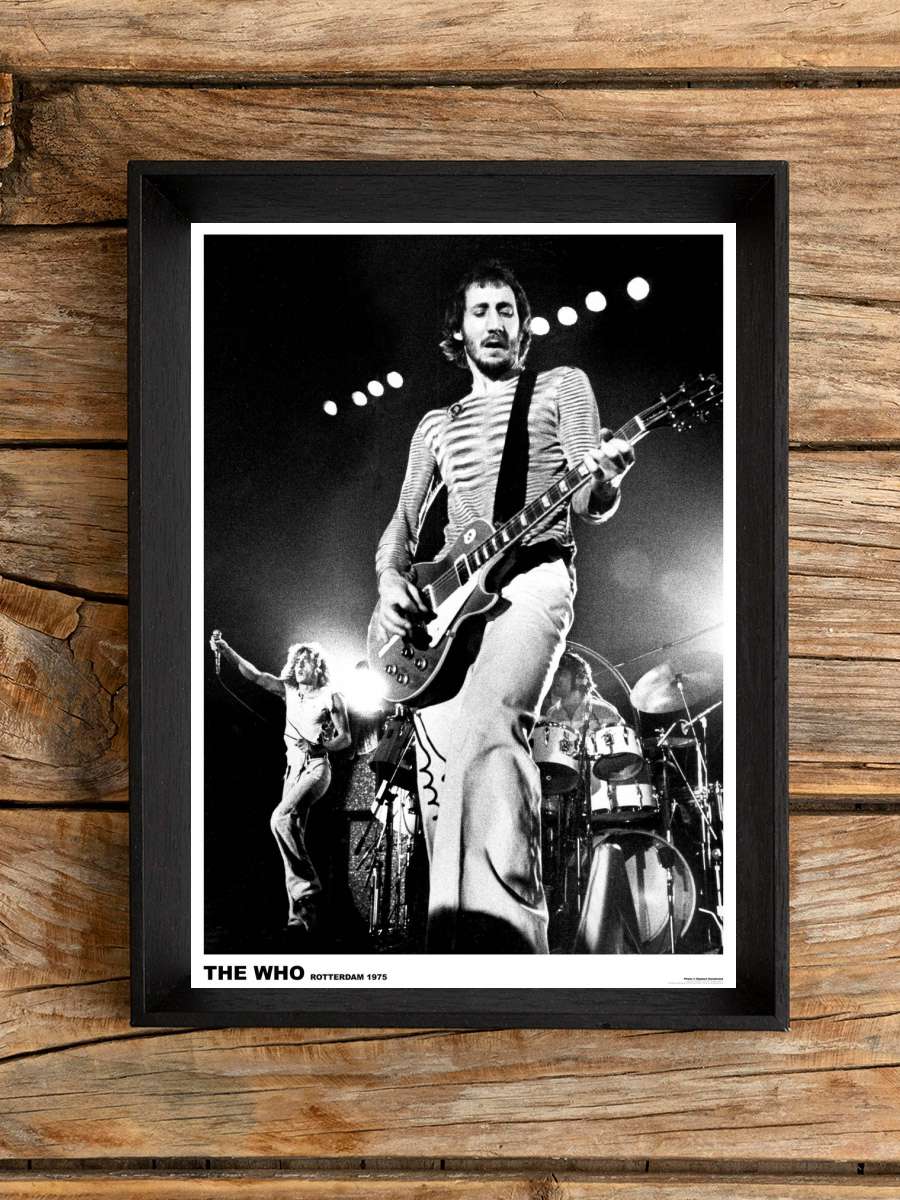 The Who - Pete Townsend Rotterdam 1975 Müzik Poster Tablo Siyah Çerçeveli Yüksek Kalite Müzik Duvar Tablo