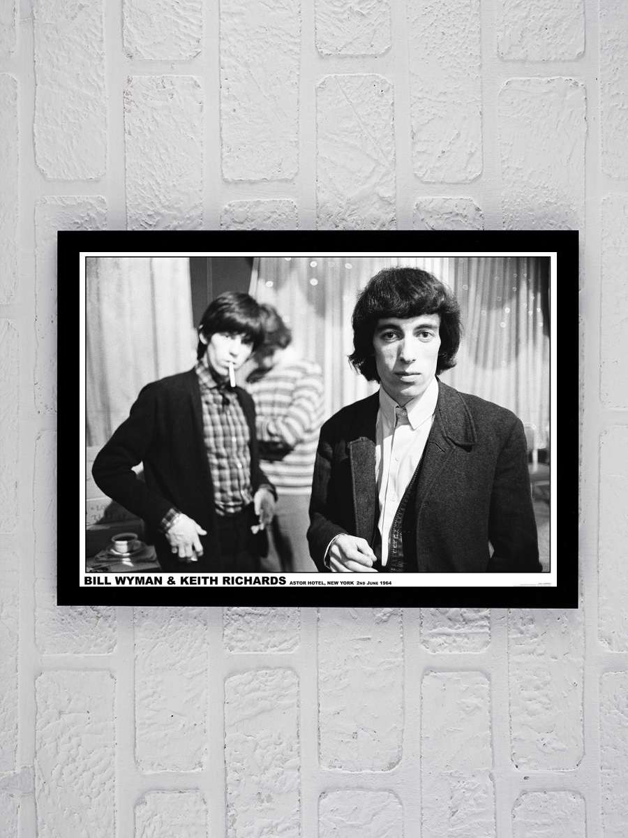 Rolling Stones - New York 1964 Müzik Poster Tablo Siyah Çerçeveli Yüksek Kalite Müzik Duvar Tablo