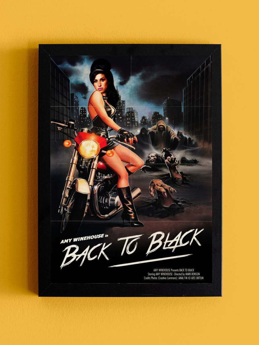 Back to black Müzik Poster Tablo Siyah Çerçeveli Yüksek Kalite Müzik Duvar Tablo