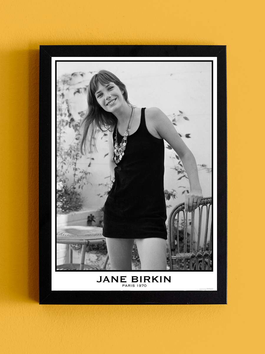 Jane Birkin - Paris 1970 Müzik Poster Tablo Siyah Çerçeveli Yüksek Kalite Müzik Duvar Tablo