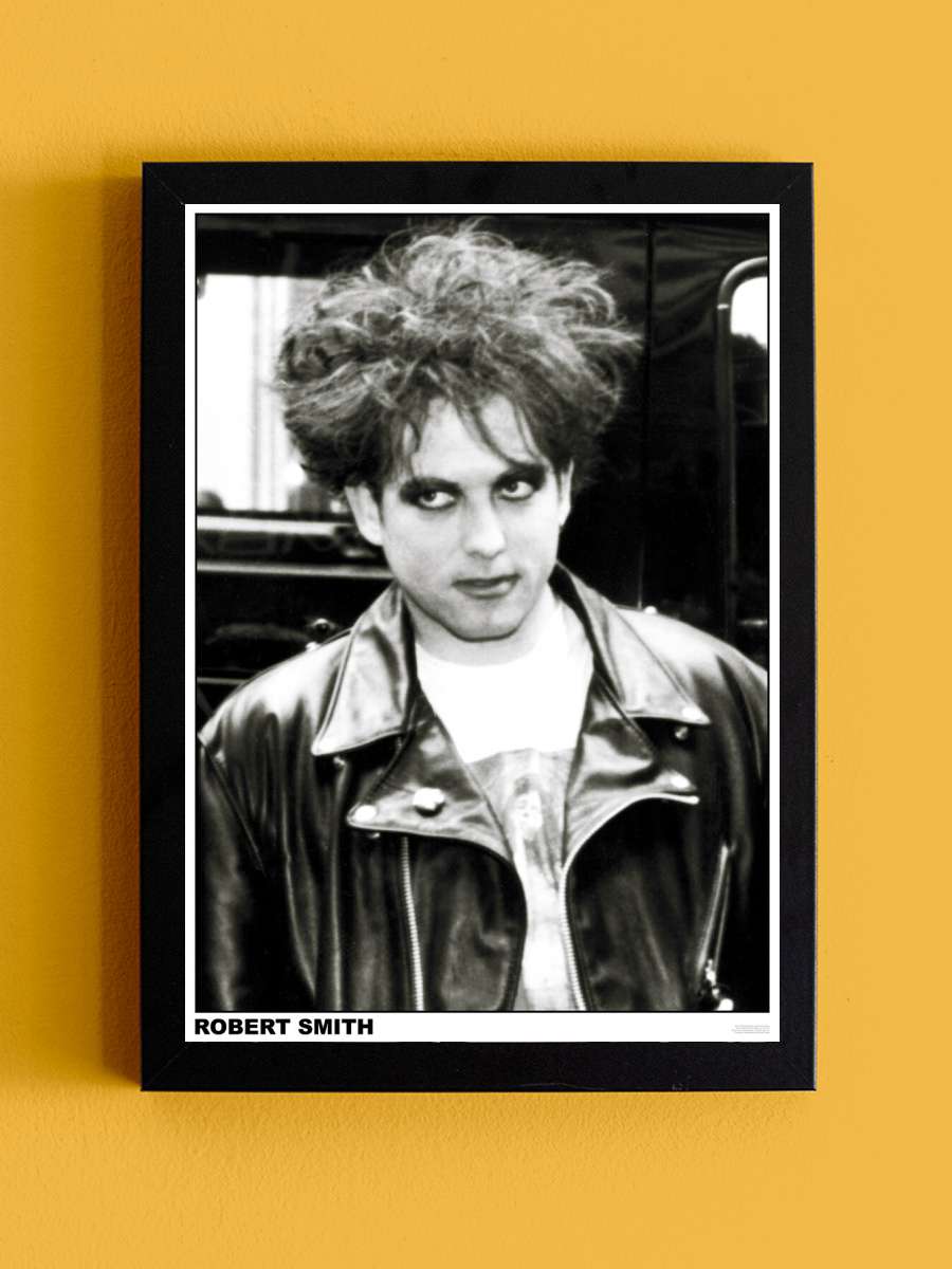 Robert Smith - Leather Jacket Müzik Poster Tablo Siyah Çerçeveli Yüksek Kalite Müzik Duvar Tablo