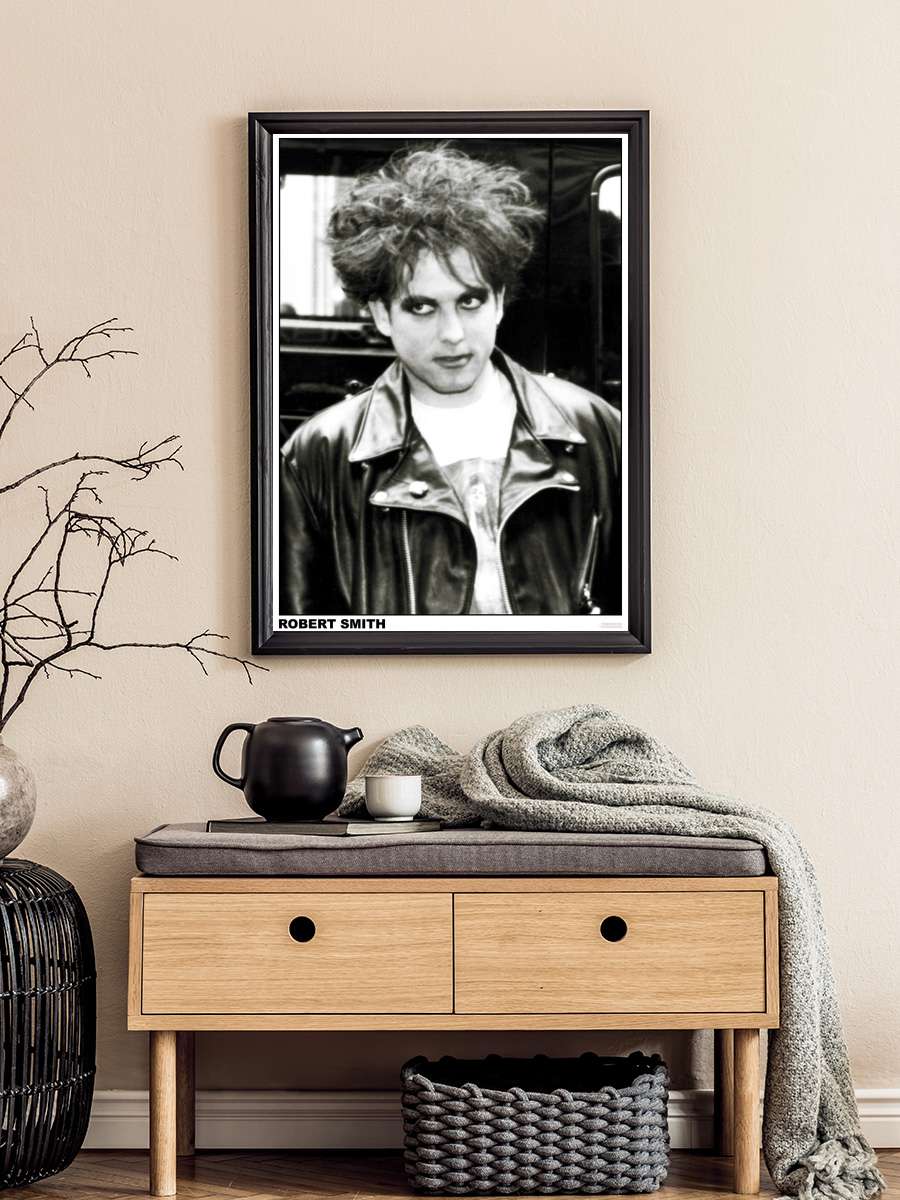 Robert Smith - Leather Jacket Müzik Poster Tablo Siyah Çerçeveli Yüksek Kalite Müzik Duvar Tablo