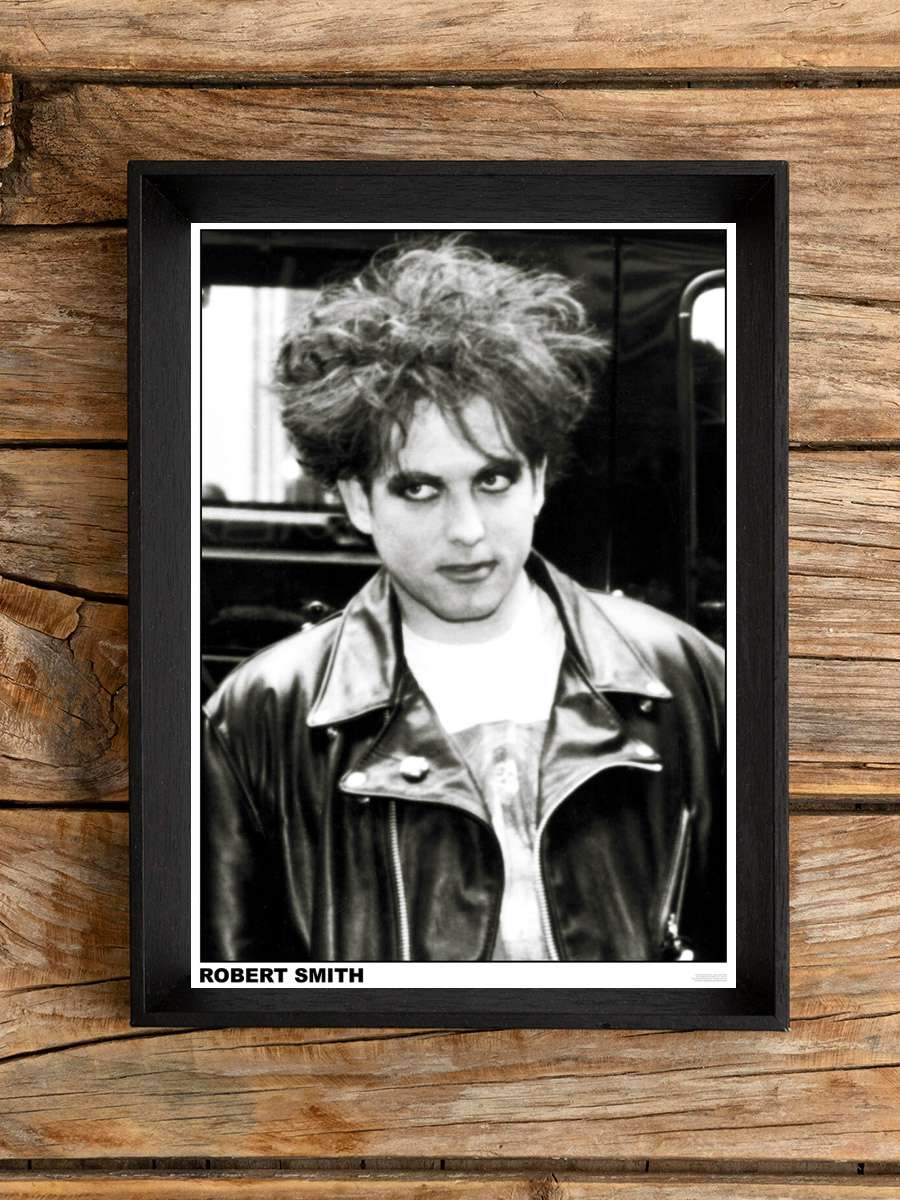 Robert Smith - Leather Jacket Müzik Poster Tablo Siyah Çerçeveli Yüksek Kalite Müzik Duvar Tablo