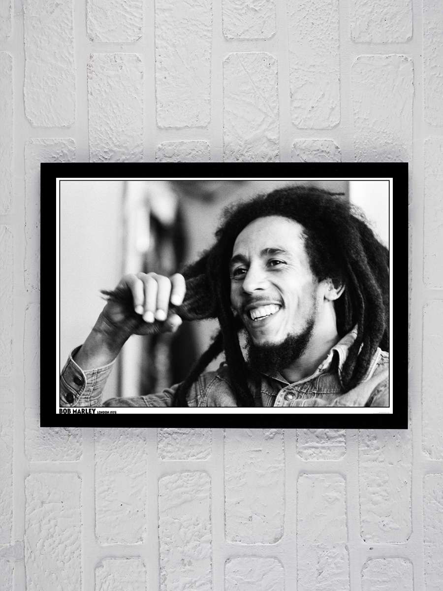 Bob Marley - London 1978 Müzik Poster Tablo Siyah Çerçeveli Yüksek Kalite Müzik Duvar Tablo