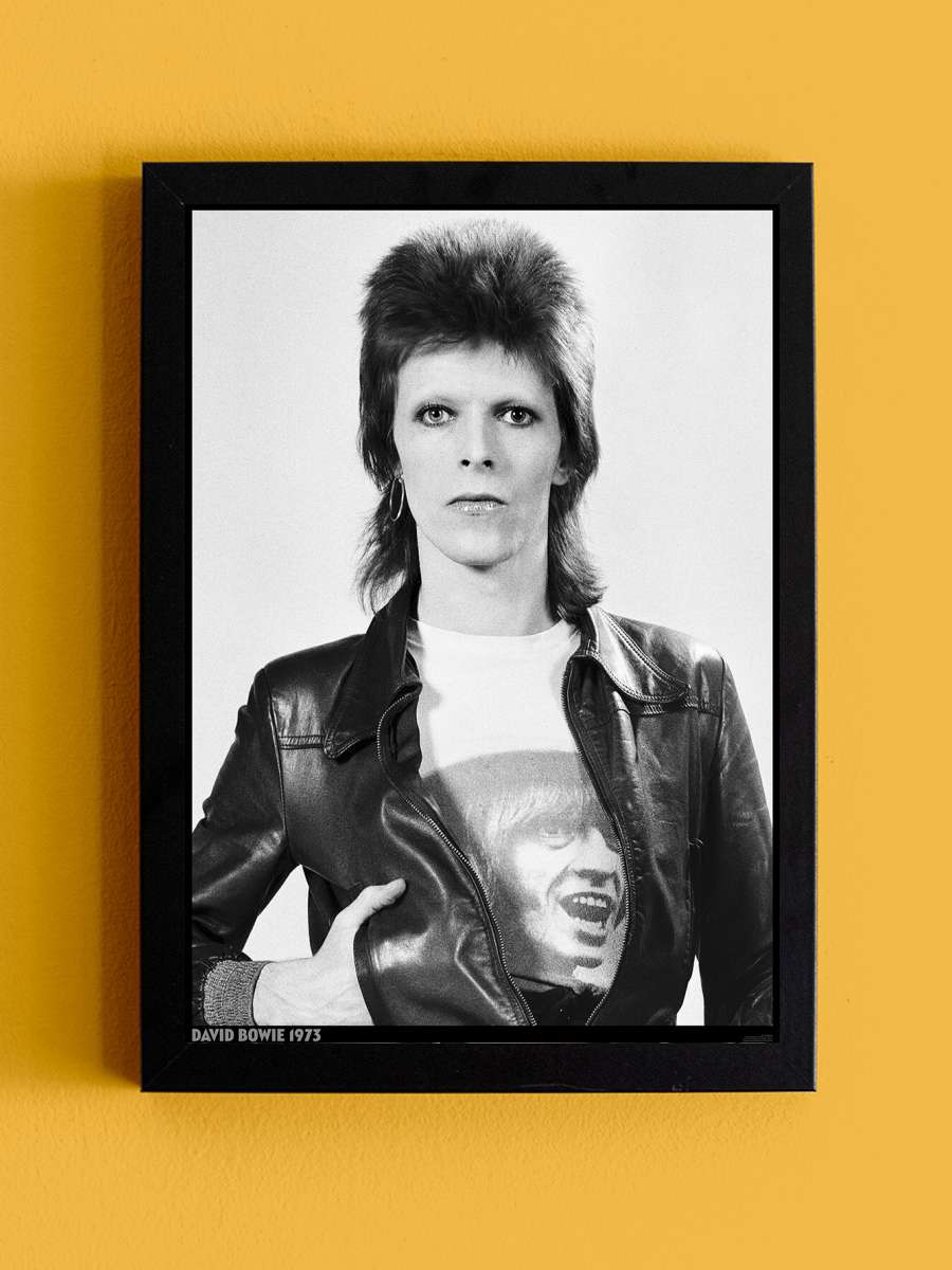 David Bowie - London 1973 (Brian Jones T) Müzik Poster Tablo Siyah Çerçeveli Yüksek Kalite Müzik Duvar Tablo