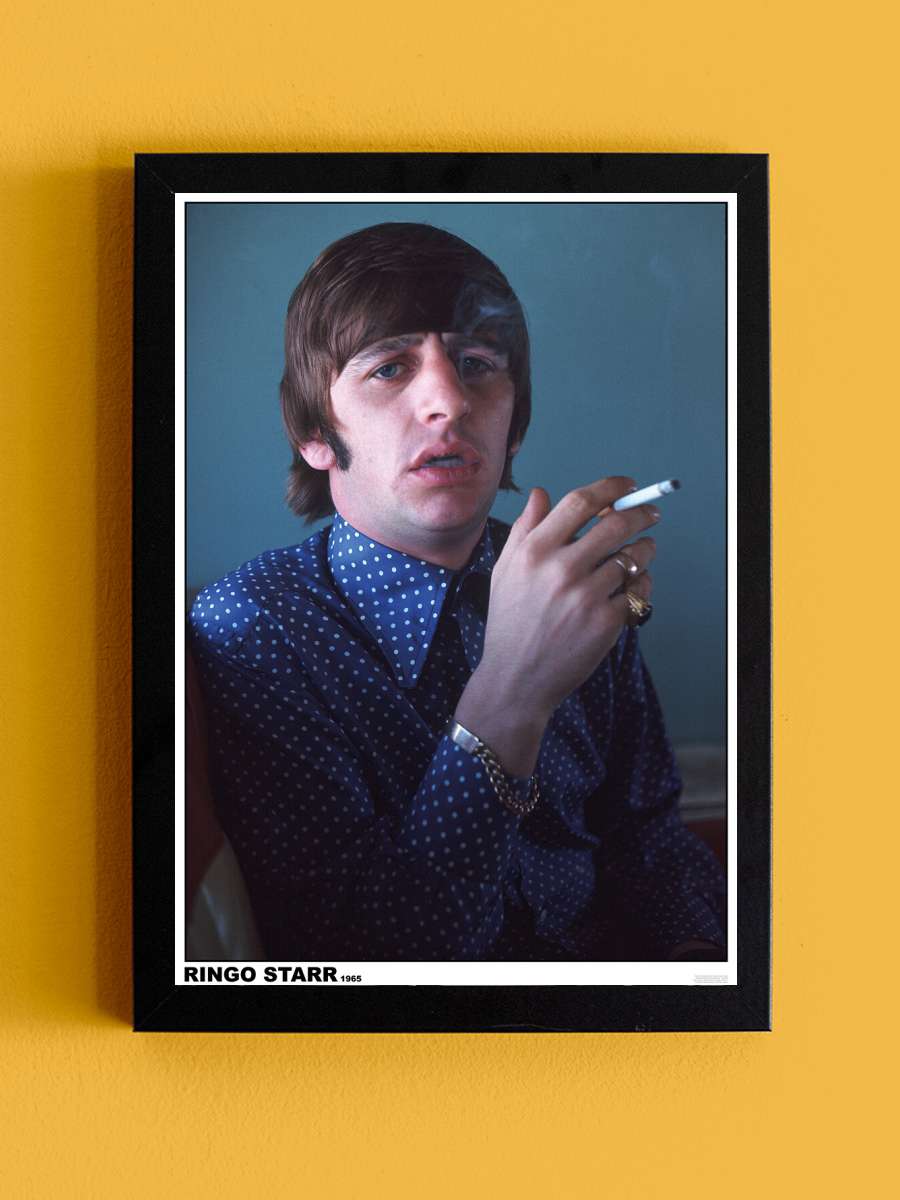 The Beatles - Ringo Starr Müzik Poster Tablo Siyah Çerçeveli Yüksek Kalite Müzik Duvar Tablo