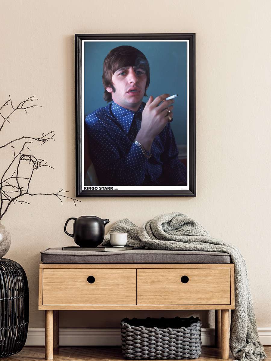 The Beatles - Ringo Starr Müzik Poster Tablo Siyah Çerçeveli Yüksek Kalite Müzik Duvar Tablo