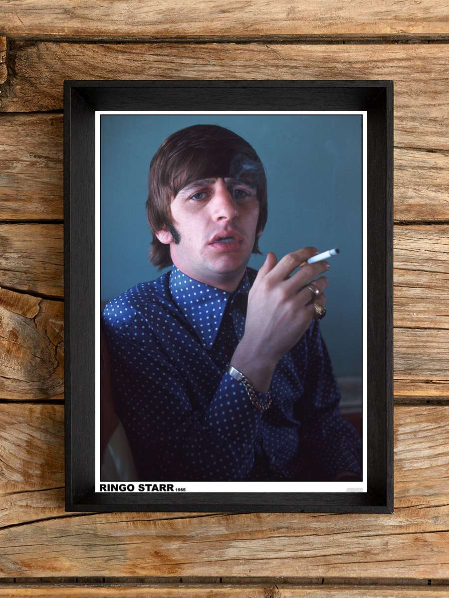 The Beatles - Ringo Starr Müzik Poster Tablo Siyah Çerçeveli Yüksek Kalite Müzik Duvar Tablo