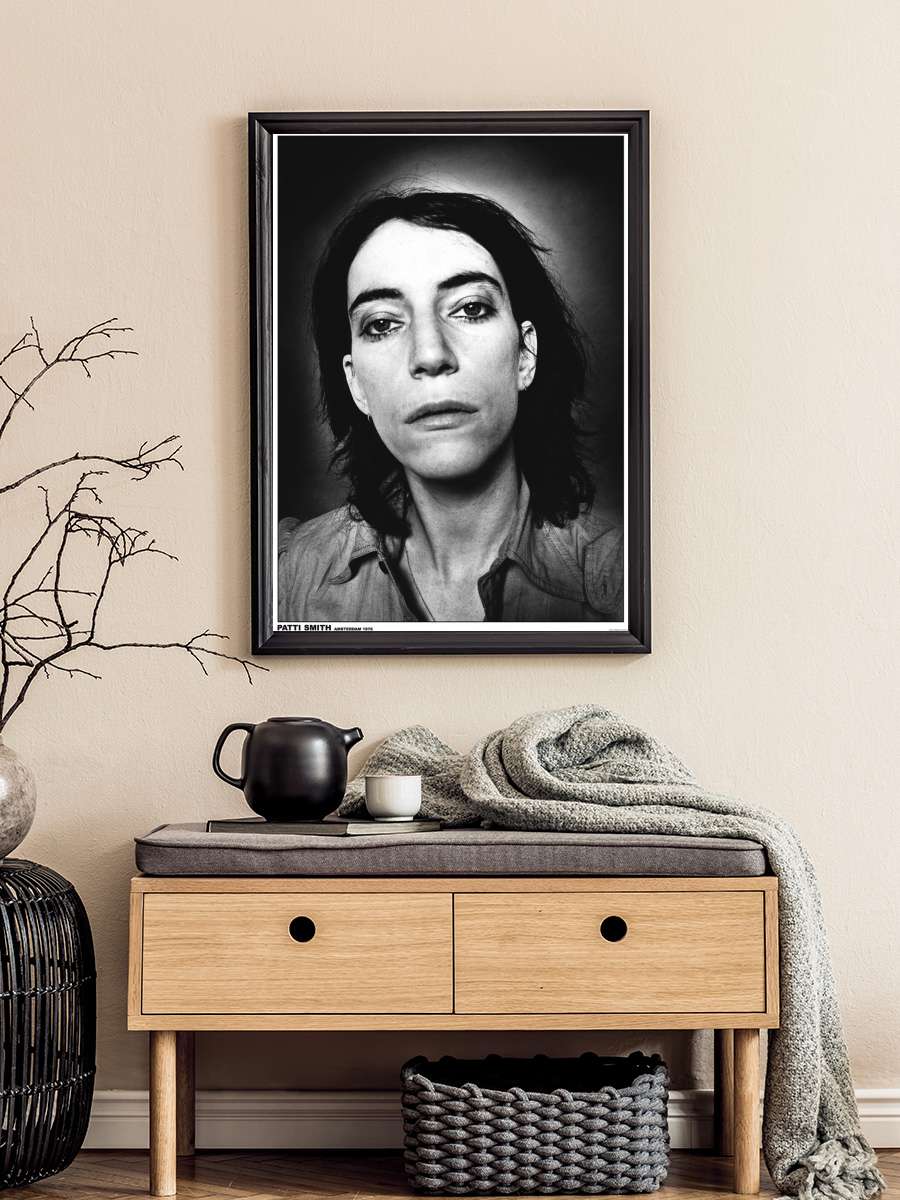 Patti Smith - Close Up Face Müzik Poster Tablo Siyah Çerçeveli Yüksek Kalite Müzik Duvar Tablo