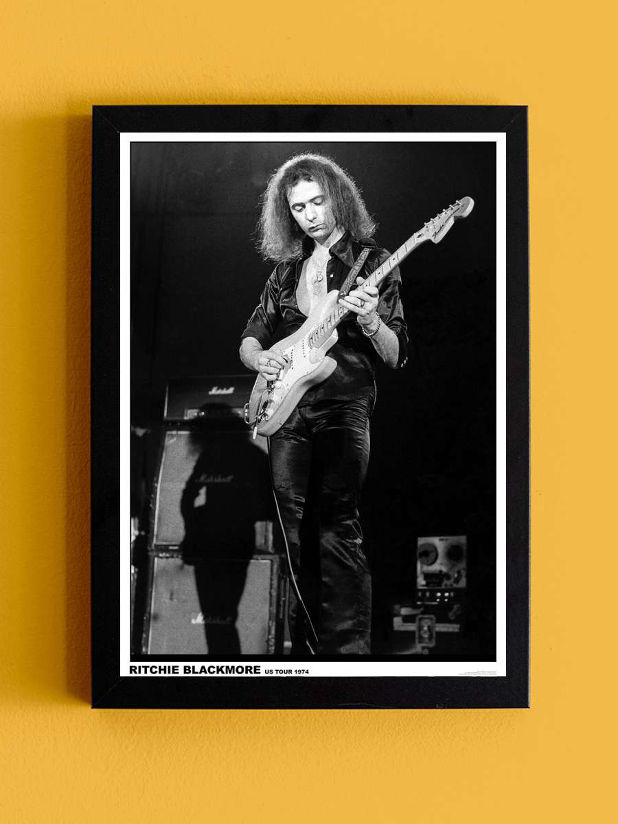 Ritchie Blackmore - US Tour 1974 Müzik Poster Tablo Siyah Çerçeveli Yüksek Kalite Müzik Duvar Tablo