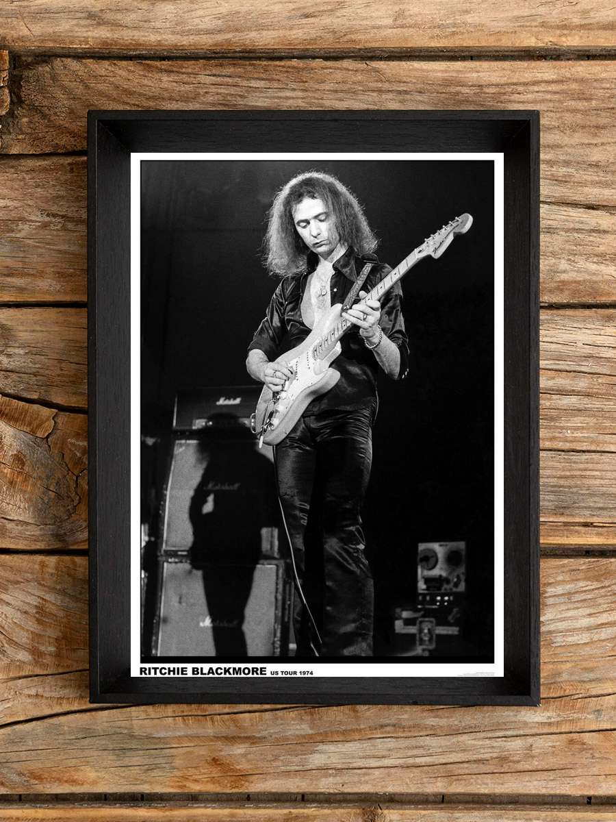 Ritchie Blackmore - US Tour 1974 Müzik Poster Tablo Siyah Çerçeveli Yüksek Kalite Müzik Duvar Tablo