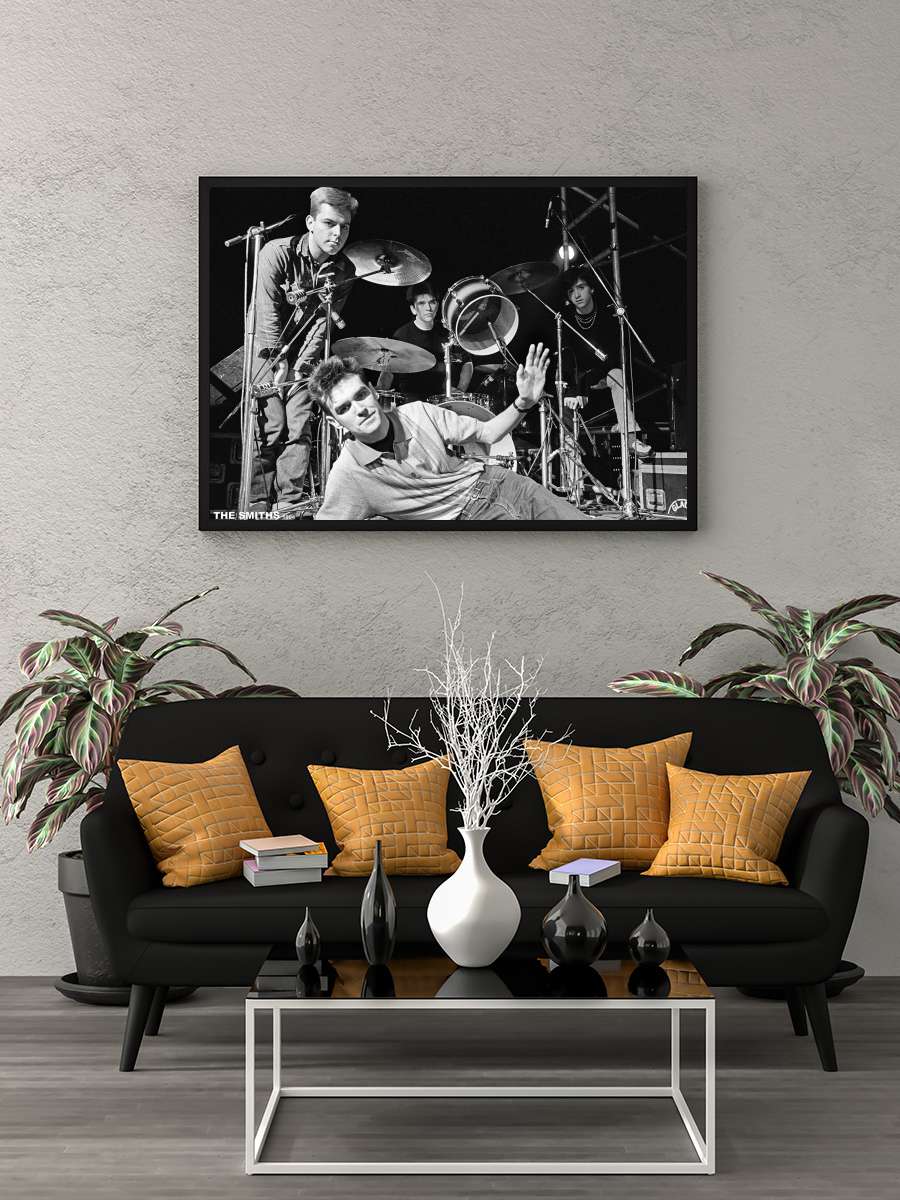 The Smiths - Electric Ballroom 1984 (drums) Müzik Poster Tablo Siyah Çerçeveli Yüksek Kalite Müzik Duvar Tablo