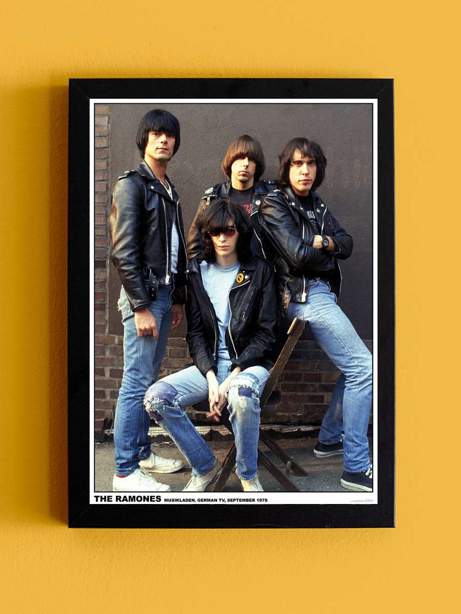 Ramones - Germany 1978 Müzik Poster Tablo Siyah Çerçeveli Yüksek Kalite Müzik Duvar Tablo