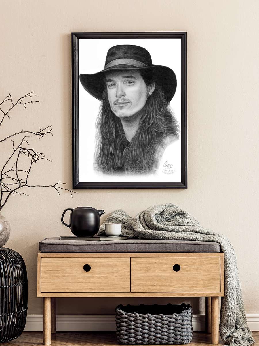 cliff burton metallica Müzik Poster Tablo Siyah Çerçeveli Yüksek Kalite Müzik Duvar Tablo