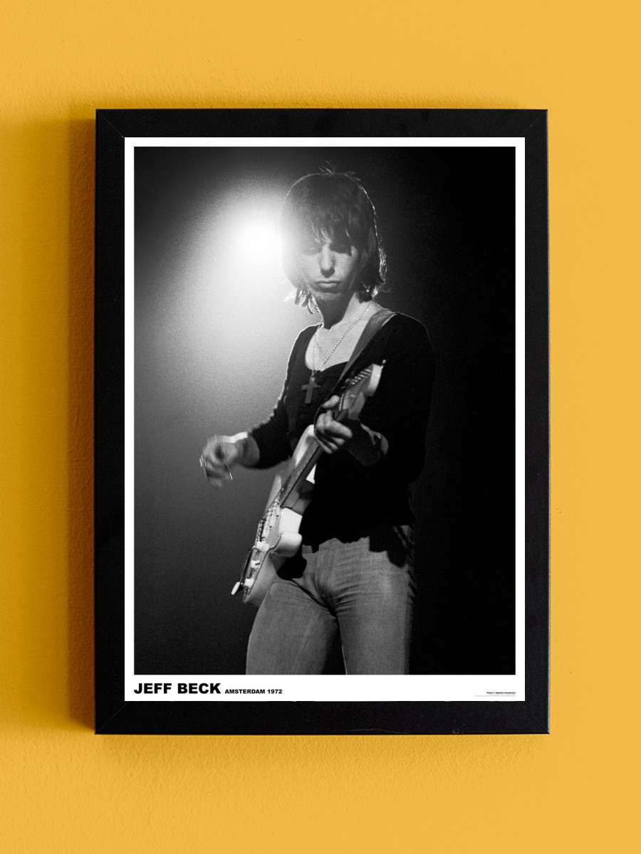 Jeff Beck - Rotterdam 1972 Müzik Poster Tablo Siyah Çerçeveli Yüksek Kalite Müzik Duvar Tablo