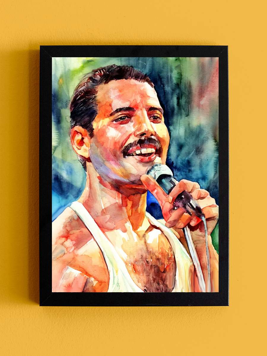 Freddie.M Live Müzik Poster Tablo Siyah Çerçeveli Yüksek Kalite Müzik Duvar Tablo