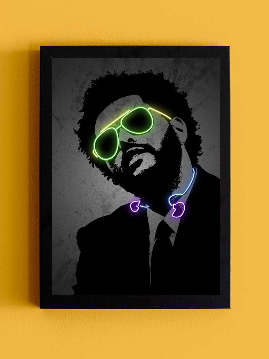 The Week Neon Müzik Poster Tablo Siyah Çerçeveli Yüksek Kalite Müzik Duvar Tablo