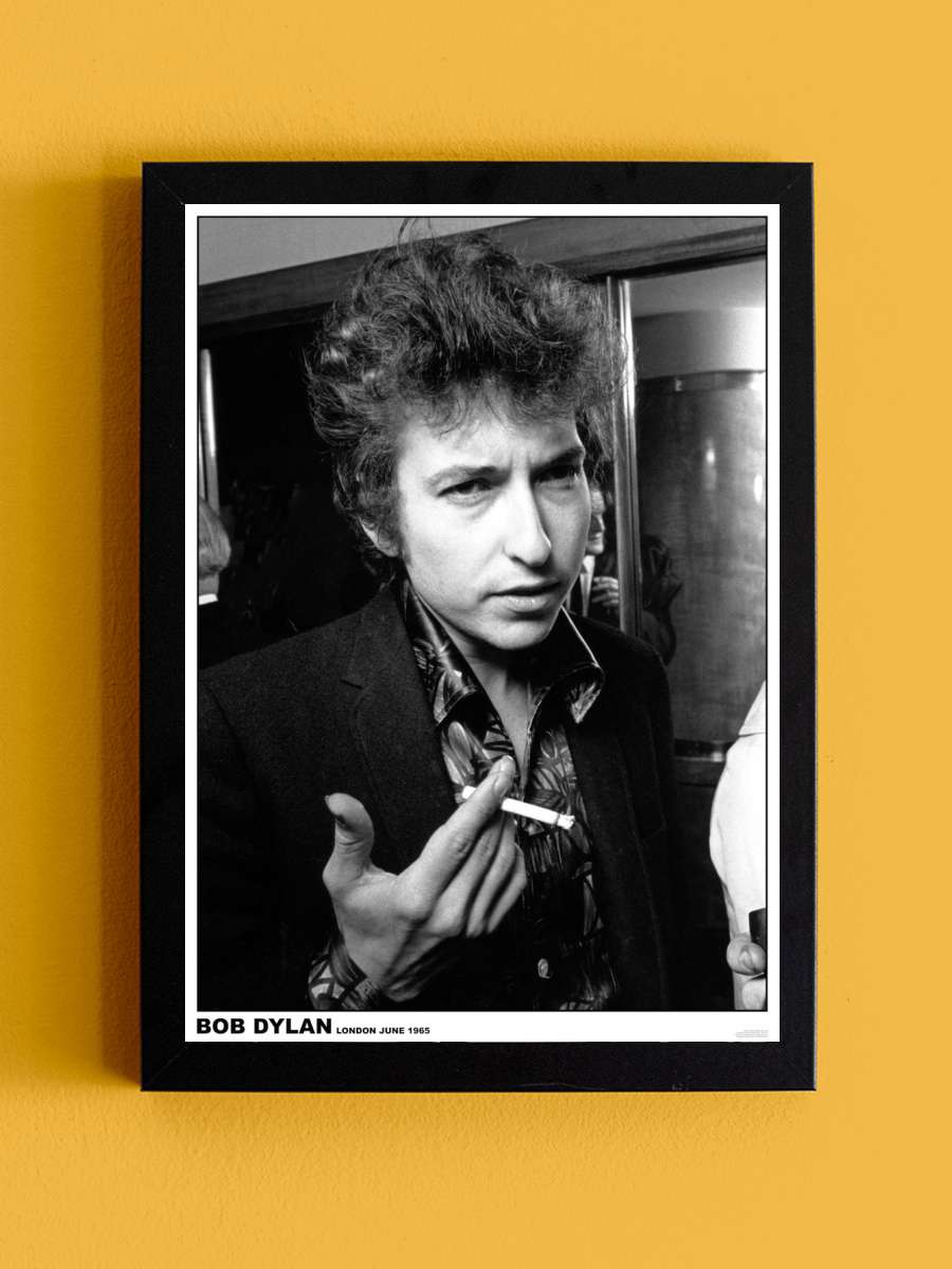 Bob Dylan - London June 1965 Müzik Poster Tablo Siyah Çerçeveli Yüksek Kalite Müzik Duvar Tablo