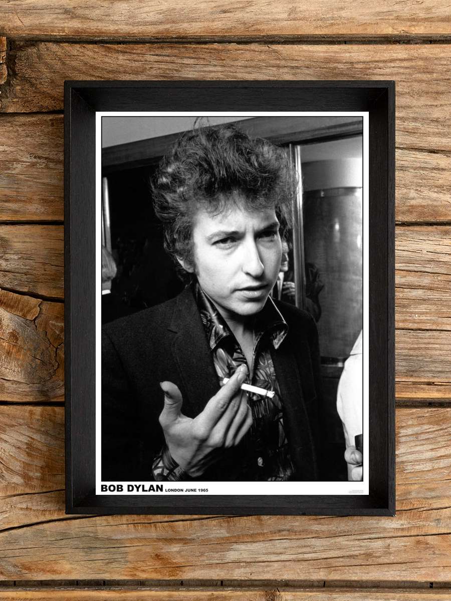 Bob Dylan - London June 1965 Müzik Poster Tablo Siyah Çerçeveli Yüksek Kalite Müzik Duvar Tablo