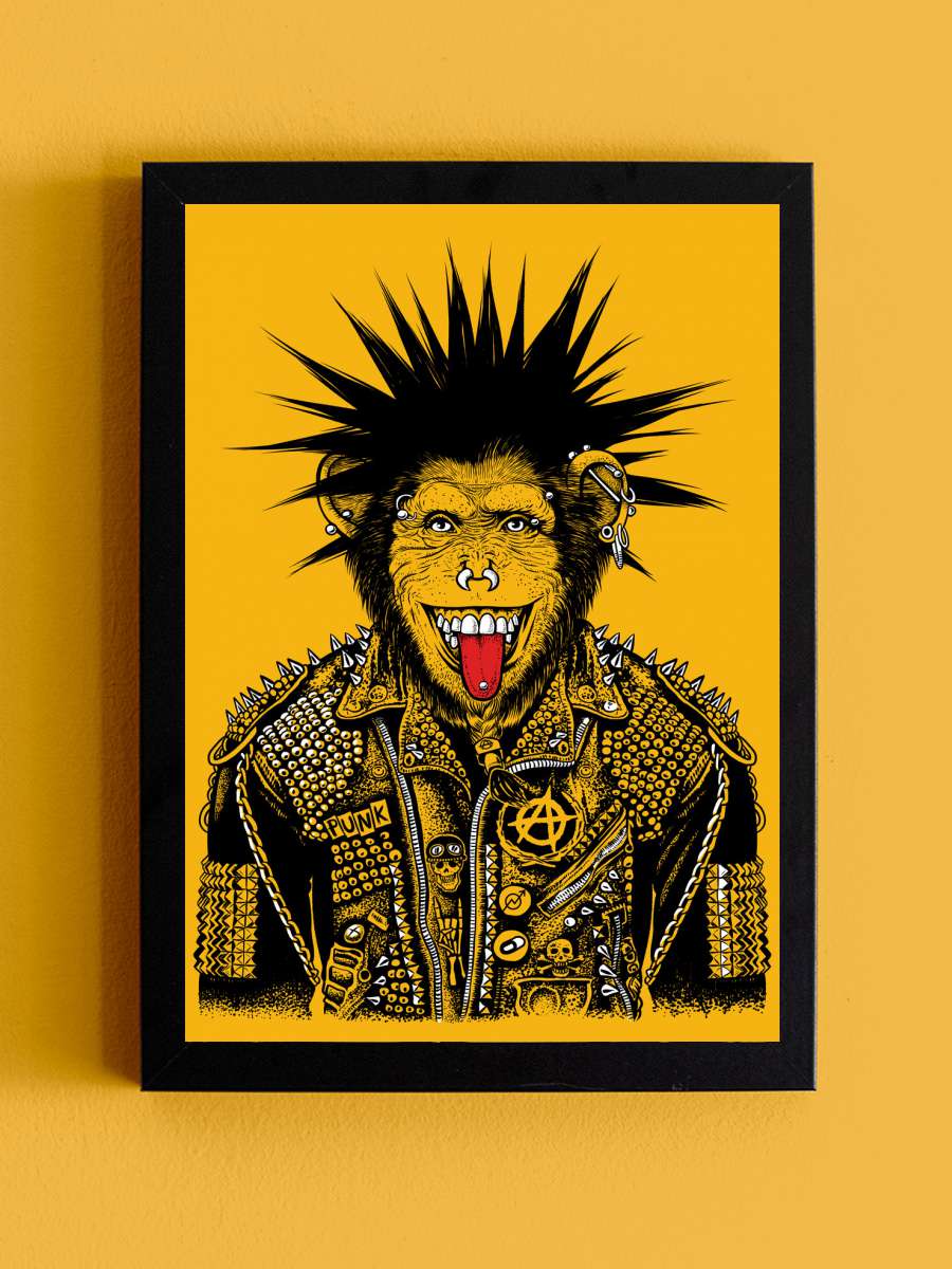 Monkey Punk Müzik Poster Tablo Siyah Çerçeveli Yüksek Kalite Müzik Duvar Tablo