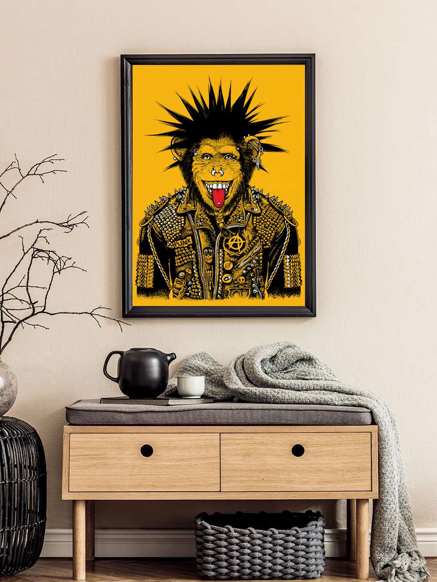 Monkey Punk Müzik Poster Tablo Siyah Çerçeveli Yüksek Kalite Müzik Duvar Tablo