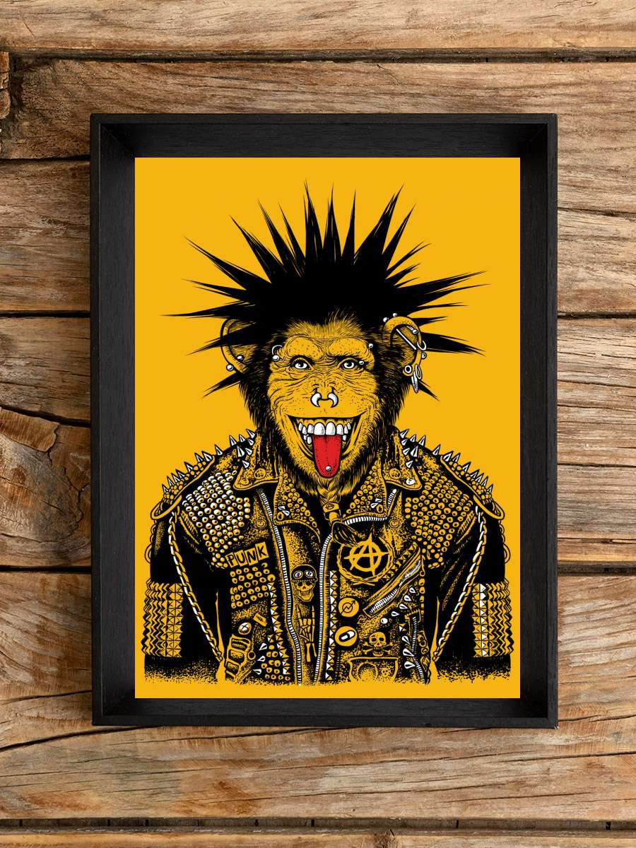 Monkey Punk Müzik Poster Tablo Siyah Çerçeveli Yüksek Kalite Müzik Duvar Tablo