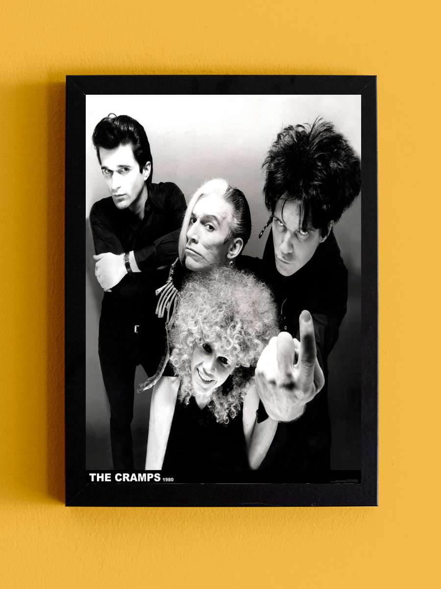 The Cramps - Group Finger Müzik Poster Tablo Siyah Çerçeveli Yüksek Kalite Müzik Duvar Tablo