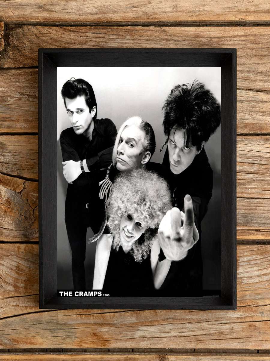 The Cramps - Group Finger Müzik Poster Tablo Siyah Çerçeveli Yüksek Kalite Müzik Duvar Tablo