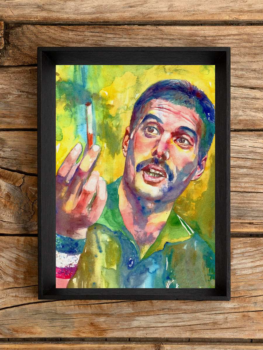 Painting Freddie.M Müzik Poster Tablo Siyah Çerçeveli Yüksek Kalite Müzik Duvar Tablo