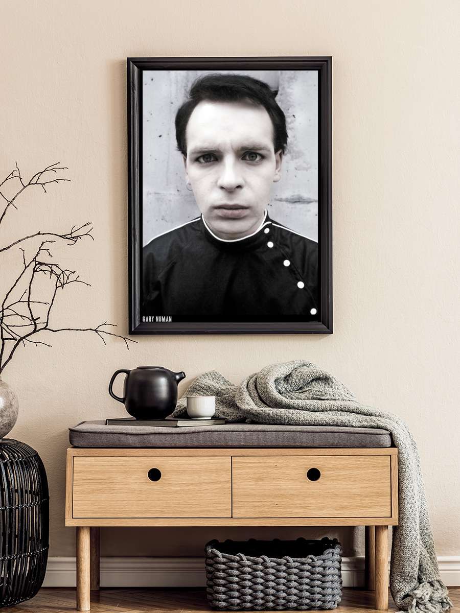 Gary Numan - Close up Müzik Poster Tablo Siyah Çerçeveli Yüksek Kalite Müzik Duvar Tablo