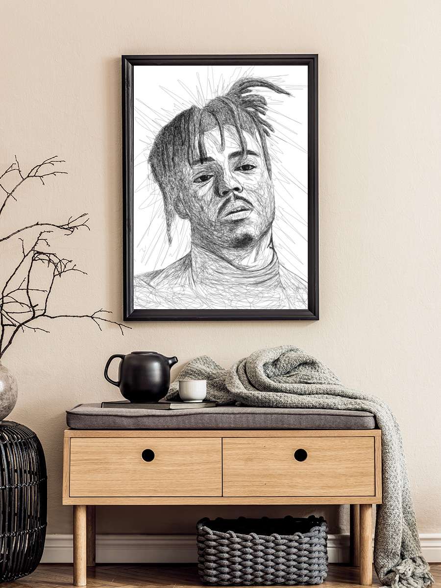 Juice wrld  Müzik Poster Tablo Siyah Çerçeveli Yüksek Kalite Müzik Duvar Tablo