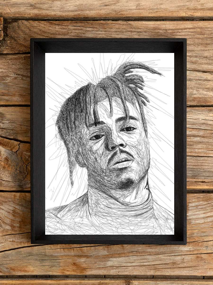 Juice wrld  Müzik Poster Tablo Siyah Çerçeveli Yüksek Kalite Müzik Duvar Tablo