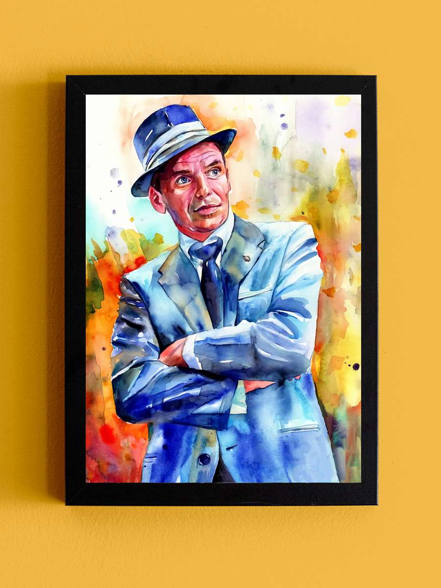 F.Sinatra Painting Müzik Poster Tablo Siyah Çerçeveli Yüksek Kalite Müzik Duvar Tablo