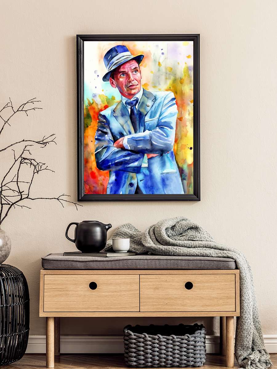 F.Sinatra Painting Müzik Poster Tablo Siyah Çerçeveli Yüksek Kalite Müzik Duvar Tablo